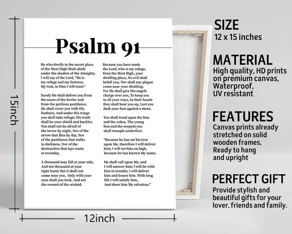 Multicolor_Psalms_91_Print_Poster_Christian_Canvas_Wall_Art,_Spiritual_Wall_Decor_Sign,_Christian_Gift_Bible_Quote_Print_Biblical_Verses_Scripture_Baptism_Gift,_Christian_Family_Home_or_Office_Decor_12x15