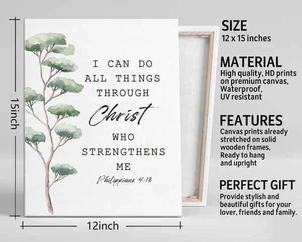 Multicolor_I_Can_Do_All_Things_Through_Christ_Sign_Canvas_Wall_Art_Decor,_Christian_Wall_Art,_Canvas_Prints_Poster_Wall_Art_|_For_Living_Room_Farmhouse_Home_Decor,_Philippians_4_13_Wall_Decor,_Size_12x15