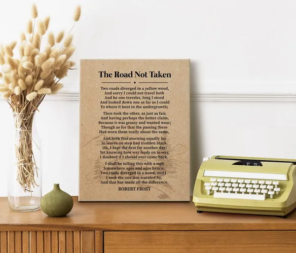 Multicolor_Robert_Frost_-_The_Road_Not_Taken_Canvas_Wall_Art,_Inspirational_Motivational_Quote_Decor,_Canvas_Prints_Poster_Wall_Art,_Great_Gift_Decor_|_For_Men_and_Women_Poetry_Fans_Home_&_Office_12x15