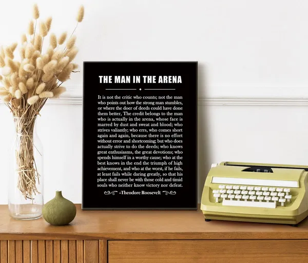 Multicolor_Canvas_Wall_Art_The_Man_in_the_Arena_Inspirational_Quote_Theodore_Roosevelt_Canvas_Prints_Poster,_Office_Living_Room_Bedroom_Wall_Art_Decor,_Inspirational_Gift_|_For_Men_Boys_Teens_Entrepreneur_12x15