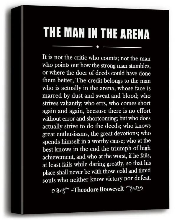 Multicolor_Canvas_Wall_Art_The_Man_in_the_Arena_Inspirational_Quote_Theodore_Roosevelt_Canvas_Prints_Poster,_Office_Living_Room_Bedroom_Wall_Art_Decor,_Inspirational_Gift_|_For_Men_Boys_Teens_Entrepreneur_12x15