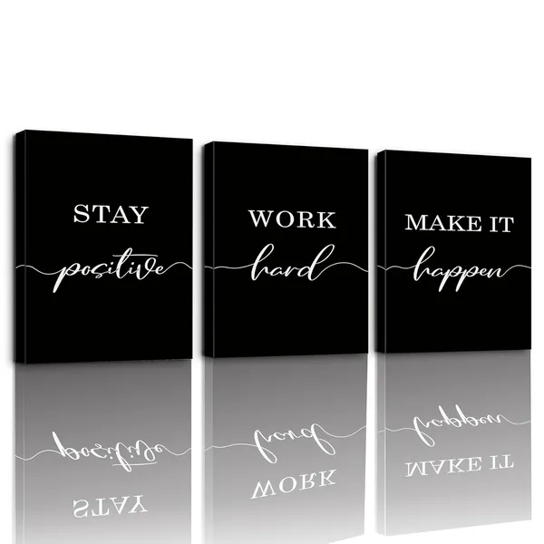 Multicolor_3_Pieces_Canvas_Wall_Art,_Inspirational_Motivational_Wall_Art,_Vintage_Canvas_Decor,_Home_Office_Decor,_Work_Hard_-_Stay_Positive_-_Make_It_Happen_Quotes_Poster_Framed_Artwork_|_For_Workplace_Decor