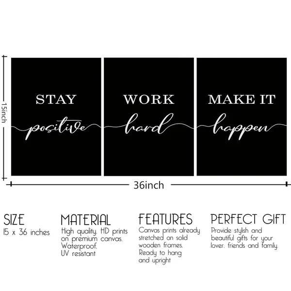 Multicolor_3_Pieces_Canvas_Wall_Art,_Inspirational_Motivational_Wall_Art,_Vintage_Canvas_Decor,_Home_Office_Decor,_Work_Hard_-_Stay_Positive_-_Make_It_Happen_Quotes_Poster_Framed_Artwork_|_For_Workplace_Decor