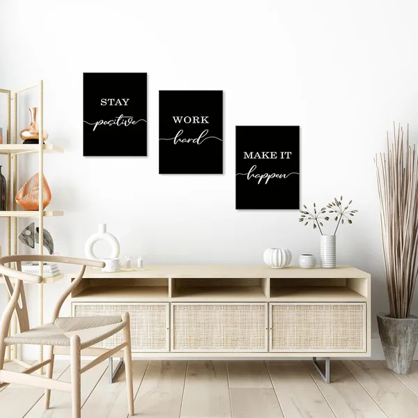 Multicolor_3_Pieces_Canvas_Wall_Art,_Inspirational_Motivational_Wall_Art,_Vintage_Canvas_Decor,_Home_Office_Decor,_Work_Hard_-_Stay_Positive_-_Make_It_Happen_Quotes_Poster_Framed_Artwork_|_For_Workplace_Decor