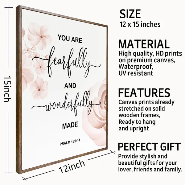 Multicolor_Bible_Verses_Wall_D??or,_Christian_Home_D??or,_You_Are_Fearfully_and_Wonderfully_Made,_Christian_Framed_D??or,_Bible_Verse_Wall_Decor_Wall_Art,_Scripture_Wall_Decor,_Canvas_Wall_Art_Psalm_139:14