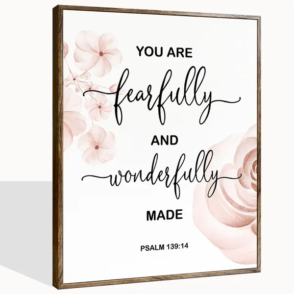 Multicolor_Bible_Verses_Wall_D??or,_Christian_Home_D??or,_You_Are_Fearfully_and_Wonderfully_Made,_Christian_Framed_D??or,_Bible_Verse_Wall_Decor_Wall_Art,_Scripture_Wall_Decor,_Canvas_Wall_Art_Psalm_139:14
