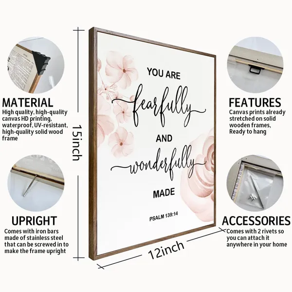 Multicolor_Bible_Verses_Wall_D??or,_Christian_Home_D??or,_You_Are_Fearfully_and_Wonderfully_Made,_Christian_Framed_D??or,_Bible_Verse_Wall_Decor_Wall_Art,_Scripture_Wall_Decor,_Canvas_Wall_Art_Psalm_139:14