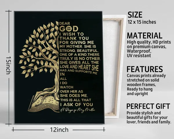 Multicolor_Canvas_Wall_Art_Inspirational_Quote_Birthday_Gifts_|_For_Mom,_"A_Prayer_|_For_My_Mother"_Poem,_Gifts_|_For_Mom_from_Daughter/Son_Canvas_Prints_Poster_Wall_Art,_Christmas_Mother's_Day_Gifts_Ideas_|_For_Mom