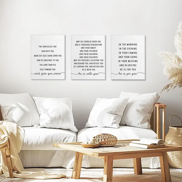 Multicolor_3_Pieces_Canvas_Wall_Art,_Christian_Wall_Art,_The_Blessing_Lyrics_Poster,_Bible_Verse_Scripture_Decor,_Rustic_Christian_Room_Decor,_Religious_Home_Decor,_Church_Wall_Decor,_Christian_Gift
