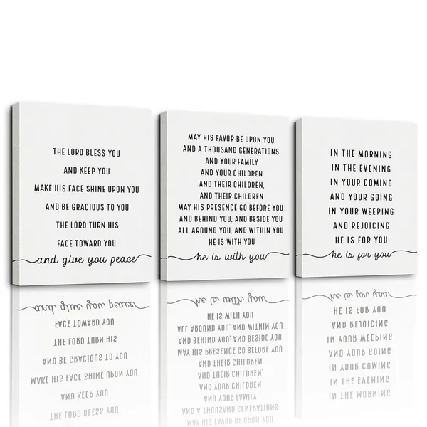 Multicolor_3_Pieces_Canvas_Wall_Art,_Christian_Wall_Art,_The_Blessing_Lyrics_Poster,_Bible_Verse_Scripture_Decor,_Rustic_Christian_Room_Decor,_Religious_Home_Decor,_Church_Wall_Decor,_Christian_Gift