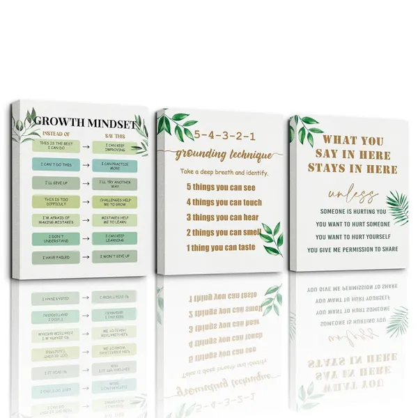 Multicolor_3_Pieces_Canvas_Wall_Art,_Psychology_Canvas_Poster,_Grounding_Technique_Posters,_Growth_Mindset_Canvas_Poster,_School_Counseling_Office_Decor,_Classroom_Wall_Decor,_Inspirational_Home_Decor