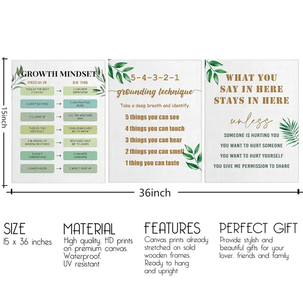 Multicolor_3_Pieces_Canvas_Wall_Art,_Psychology_Canvas_Poster,_Grounding_Technique_Posters,_Growth_Mindset_Canvas_Poster,_School_Counseling_Office_Decor,_Classroom_Wall_Decor,_Inspirational_Home_Decor