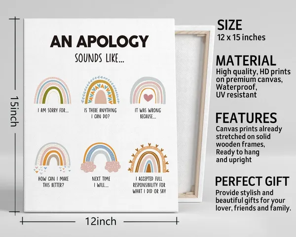 Multicolor_Canvas_Wall_Art,_Wall_Art_Prints,_Canvas_Poster_Wall_Art_Hanging_Decor_Print,_Classroom_Rules_Decor,_School_Decor,_Playroom_Decor,_Apologizing_Canvas_Poster_Wall_Decor,_An_apology_Sounds_Like_Poster