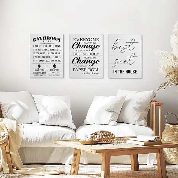 Multicolor_3_Pieces_Canvas_Wall_Art,_Funny_Bathroom_Canvas_Wall_Art,_Best_Seat_In_the_House_Prints,_Farmhouse_Home_Bathroom_Decor,_Bathroom_Rules_Canvas_Painting,_Wall_Decoration_|_For_Bathroom_Restroom_Toilet