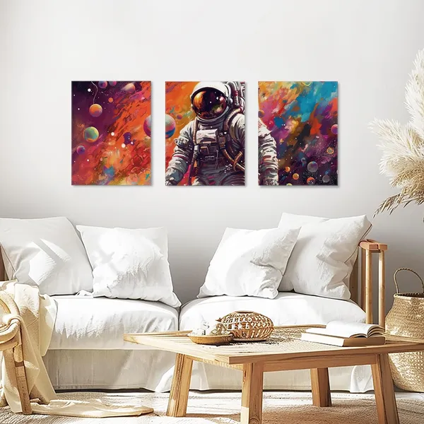 Multicolor_3_Pieces_Canvas_Wall_Art,_Outer_Space_Wall_Art,_Astronaut_Canvas_Posters_Framed_Artwork,_Teen_Boy_Girl_Room_Decor_|_For_Wall_Table,_Galaxy_Astronaut_Themed_Decor_|_For_Home_Office_Living_Room_Bedroom