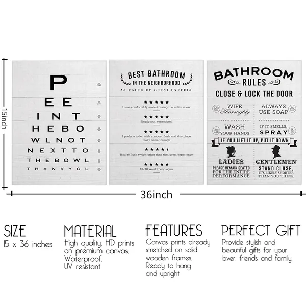 Multicolor_3_Pieces_Canvas_Wall_Art,_Funny_Bathroom_Wall_Decor,_Best_Bathroom_In_the_Neighborhood_Poster,_Bathroom_Rules_Prints_Wall_Decor,_Toilet_Humor,_Bathroom_Canvas_Art_|_For_Guest_Bathroom_Decor