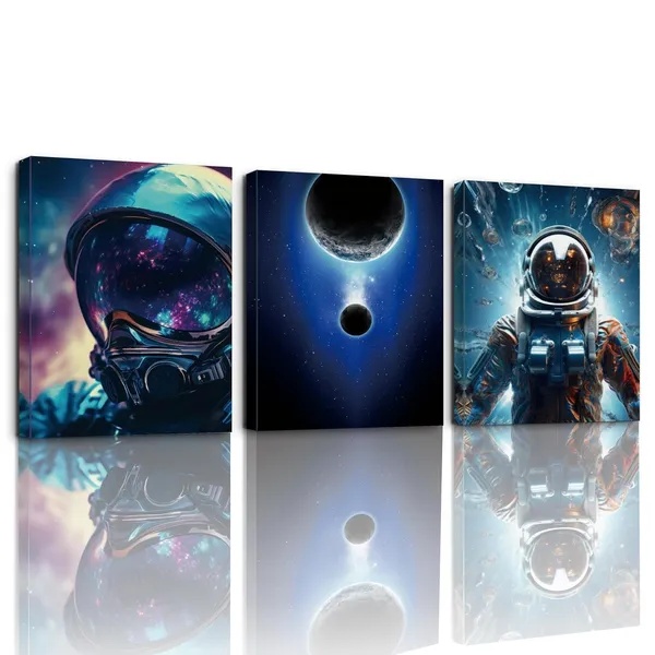 Multicolor_3_Pieces_Canvas_Wall_Art,_Astronaut_Canvas_Wall_Decor,_Universe_Space_Painting_Prints,_Galaxy_Space_Astronaut_Canvas_Posters_Artwork_|_For_Living_Room_Space_Room_Boys_Room,_Home_Office_Decor_Art