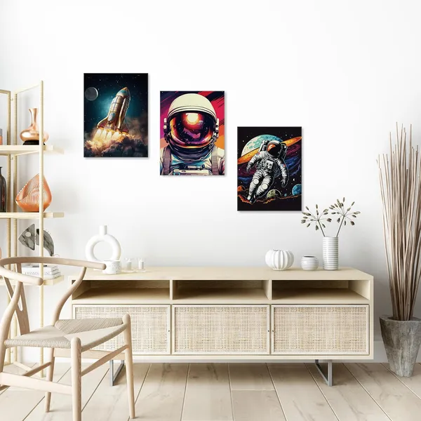 Multicolor_3_Pieces_Canvas_Wall_Art,_Astronomy_Poster,_Space_Room_Decor,_Shuttle_Astronaut_Painting_Artwork_|_For_Kids_Boys_Bedroom_Nursery_Playroom_Decor,_Galaxy_Room_Decor,_Astronauts_Wall_Decoration
