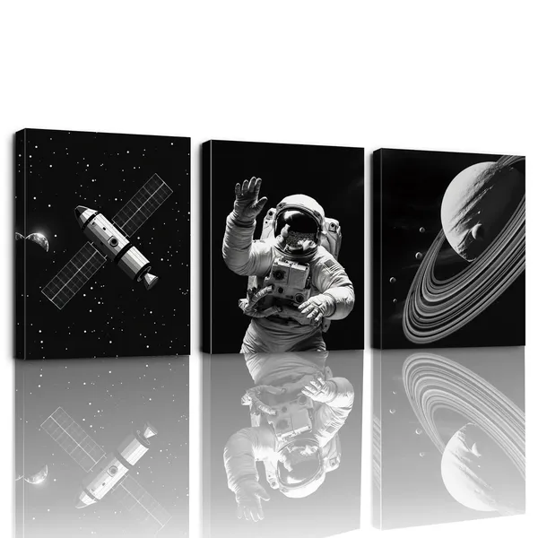 Multicolor_3_Pieces_Canvas_Wall_Art,_Outer_Space_Poster_Canvas_Print_Wall_Art,_Nursery_Boys_Room_Decor,_Universe_Galaxy_Star_Astronaut_Spaceship_Picture_Print_on_Canvas_|_For_Modern_Home_Decoration_Ready_to_Hang