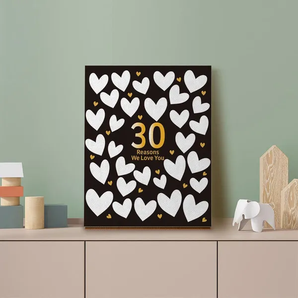 Multicolor_30_Reasons_We_Love_You_Poster,_Canvas_Poster_Wall_Art_Hanging_Decor_Print,_Beautiful_Wall_Decor_|_For_Birthday/Anniversary_Party,_30th_Birthday_Gifts_Ideas_|_For_Friends_Family,_Wife_Gift