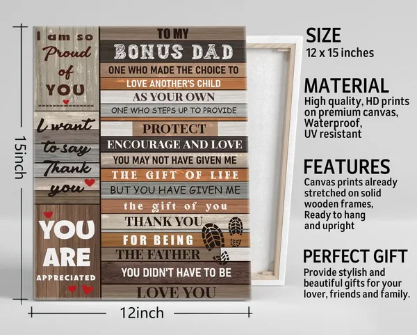 Multicolor_Bonus_Dad_Gift,_Canvas_Poster_Wall_Art_Hanging_Decor_Print,_Appreciation_Gift_|_For_Bonus_Dad,_Gift_|_For_Step_Dad,_Bonus_Dad_Gift_on_Father's_Day,_Thank_You_|_For_Being_the_Father_You_Didn't_Have_to_Be