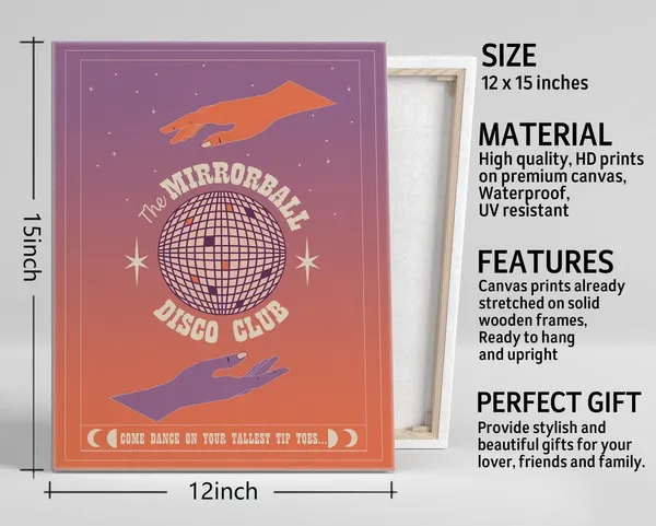 Multicolor_Canvas_Wall_Art,_Canvas_Poster_Wall_Art_Hanging_Decor_Print,_Poster_|_For_Living_Room_Bedroom,_Aesthetic_Decor_Gifts,_Disco_Club_Poster,_Mirrorball_Canvas_Poster,_Come_Dance_with_Your_Tallest_Tip_Toes