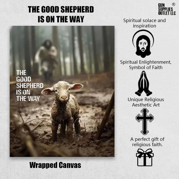 Multicolor_GUN_SUPPLIES_OUTLET_LLC_Christian_Canvas_Wall_Art_Jesus_Saving_Lamb_Picture_Jesus_Running_Art_Christian_Wall_Decor_|_For_Wall_Decor_Bedroom_Decorations_12x16_inch