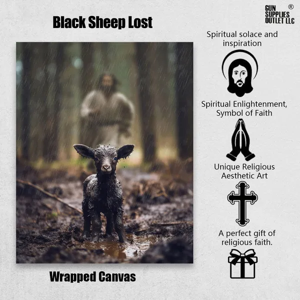 Multicolor_Jesus_and_Lamb_Canvas_Wall_Art_Black_Sheep_Lost_Picture_Wall_Art_Canvas_Print_Christian_Home_Decor_12x16_inch