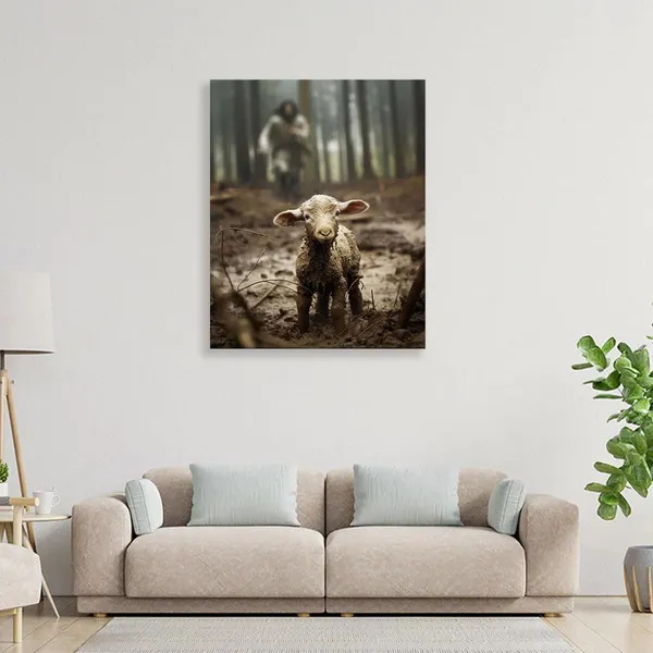 Multicolor_Jesus_and_Lamb_Canvas_Wall_Art_Jesus_Running_After_Lost_Lamb_Picture_Wall_Art_Canvas_Print_Christian_Home_Decor_12x16_inch