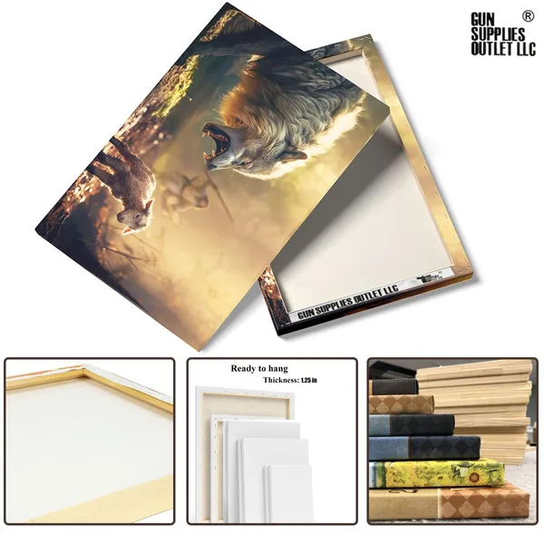 Multicolor_GUN_SUPPLIES_OUTLET_LLC_Christian_Wall_Art_Jesus_Running_Towards_Wolf_and_Lamb_Pictures_Jesus_Art_Wall_Decor_|_For_Living_Room_Bedroom_Church_Decorations_12x16_inch