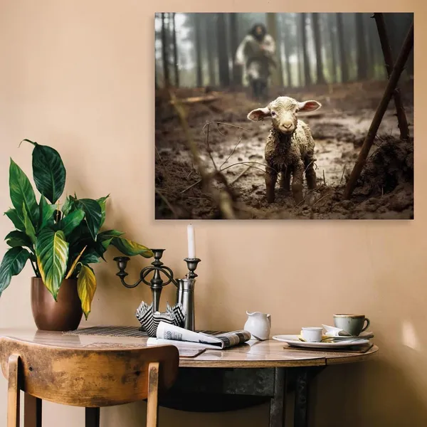 Multicolor_Jesus_and_Lamb_Canvas_Wall_Art_Jesus_Running_After_Lost_Lamb_Picture_Wall_Art_Canvas_Print_Christian_Home_Decor_12x16_inch