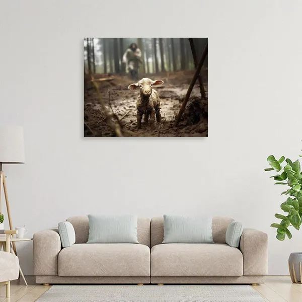 Multicolor_Jesus_and_Lamb_Canvas_Wall_Art_Jesus_Running_After_Lost_Lamb_Picture_Wall_Art_Canvas_Print_Christian_Home_Decor_12x16_inch