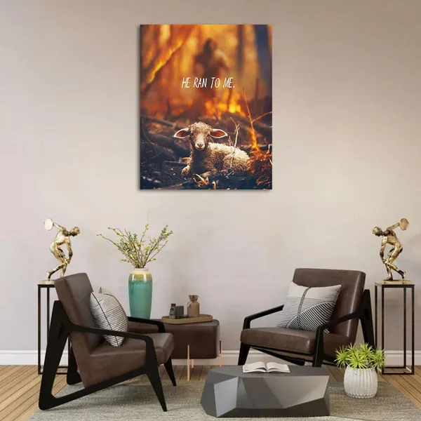 Multicolor_GUN_SUPPLIES_OUTLET_LLC_Jesus_Rescues_Lost_Lamb_from_Flames_Picture_Religious_Canvas_Wall_Art_Christian_Prayer_Canvas_Print_Lamb_of_God_Canvas_|_For_Wall_Decoration_12x16_inch
