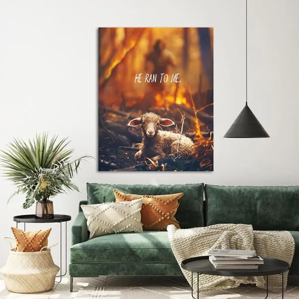 Multicolor_GUN_SUPPLIES_OUTLET_LLC_Jesus_Rescues_Lost_Lamb_from_Flames_Picture_Religious_Canvas_Wall_Art_Christian_Prayer_Canvas_Print_Lamb_of_God_Canvas_|_For_Wall_Decoration_12x16_inch