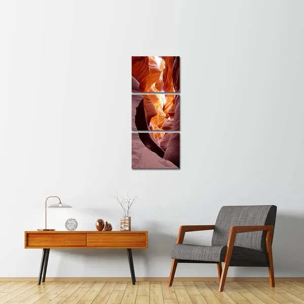 Multicolor_3_Pieces_Canvas_Wall_Art_with_Abstract_Rock_Mountain_Modern_Home_Art_Sunset_Painting_Picture_Sunset_Giclee_Artwork_|_For_Living_Room_Bedroom_Stretched_and_Framed_Ready_to_Hang_12x16inchx3pcs