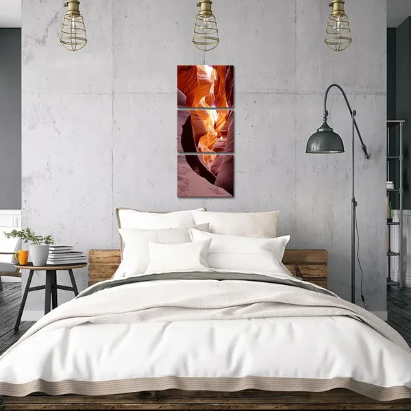Multicolor_3_Pieces_Canvas_Wall_Art_with_Abstract_Rock_Mountain_Modern_Home_Art_Sunset_Painting_Picture_Sunset_Giclee_Artwork_|_For_Living_Room_Bedroom_Stretched_and_Framed_Ready_to_Hang_12x16inchx3pcs