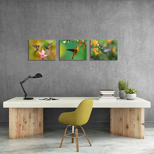 Multicolor_3Pcs_Hummingbirds_with_Flowers_Canvas_Wall_Art_Print_Bird_Poster_Artwork_Farmhouse_Floral_Painting_Picture_|_For_Girl_Room_Bedroom_Home_Decoration_12x16inchx3pcs