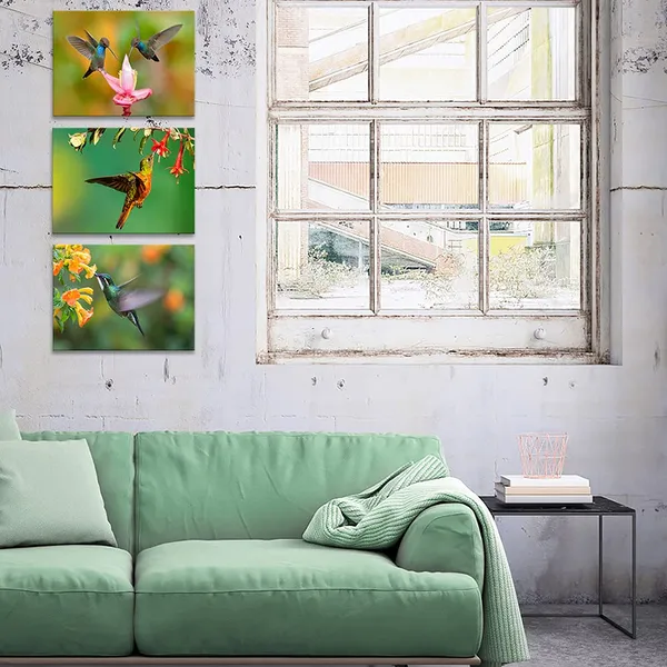 Multicolor_3Pcs_Hummingbirds_with_Flowers_Canvas_Wall_Art_Print_Bird_Poster_Artwork_Farmhouse_Floral_Painting_Picture_|_For_Girl_Room_Bedroom_Home_Decoration_12x16inchx3pcs