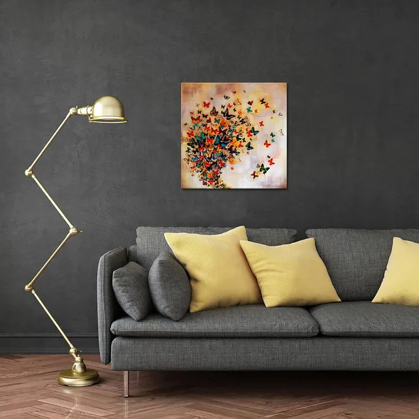 Multicolor_Butterfly_Painting_Artwork_Animal_Insect_Canvas_Wall_Art_|_For_Living_Room_Wall_Decor_Colorful_Butterflies_Canvas_Pictures_Vintage_Artwork_|_For_Bedroom_Decoration_Framed_Ready_to_Hang_24x24inch