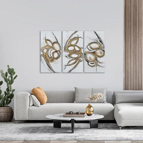 Multicolor_3_Piece_Large_Abstract_Canvas_Wall_Art_White_and_Gold_Foil_Textured_Painting_Print_|_For_Living_room_Modern_Minimalist_Line_Poster_Artwork_Framed_Home_Decor_|_For_Bedroom_Office_12x24inchx3pcs