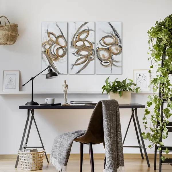 Multicolor_3_Piece_Large_Abstract_Canvas_Wall_Art_White_and_Gold_Foil_Textured_Painting_Print_|_For_Living_room_Modern_Minimalist_Line_Poster_Artwork_Framed_Home_Decor_|_For_Bedroom_Office_12x24inchx3pcs