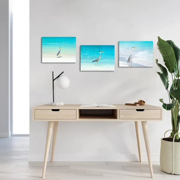 Multicolor_3_Pieces_Blue_Heron_Canvas_Wall_Art_Sea_Bird_on_Coastal_Beach_Painting_Picture_Wild_Animal_Contemporary_Prints_Poster_Framed_|_For_Home_Living_Room_Bedroom_Decor_12x16inchx3pcs