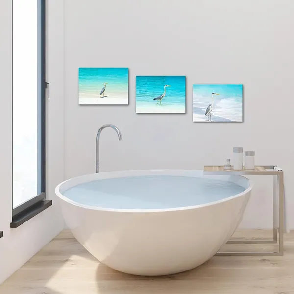 Multicolor_3_Pieces_Blue_Heron_Canvas_Wall_Art_Sea_Bird_on_Coastal_Beach_Painting_Picture_Wild_Animal_Contemporary_Prints_Poster_Framed_|_For_Home_Living_Room_Bedroom_Decor_12x16inchx3pcs