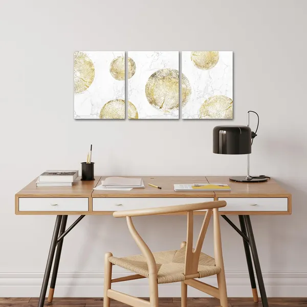 Multicolor_3_Pieces_White_and_Gold_Tree_Ring_Canvas_Wall_Art_Golden_Annual_Rings_Print_Poster_Nature_Textured_Marble_Picture_Artwork_Framed_|_For_Modern_Home_Decor_Living_Room_Bedroom_12x16inchx3pcs