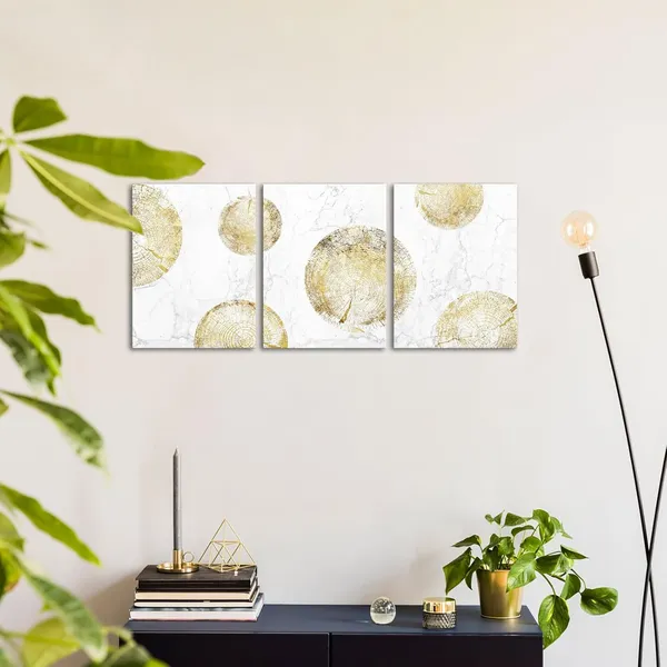 Multicolor_3_Pieces_White_and_Gold_Tree_Ring_Canvas_Wall_Art_Golden_Annual_Rings_Print_Poster_Nature_Textured_Marble_Picture_Artwork_Framed_|_For_Modern_Home_Decor_Living_Room_Bedroom_12x16inchx3pcs