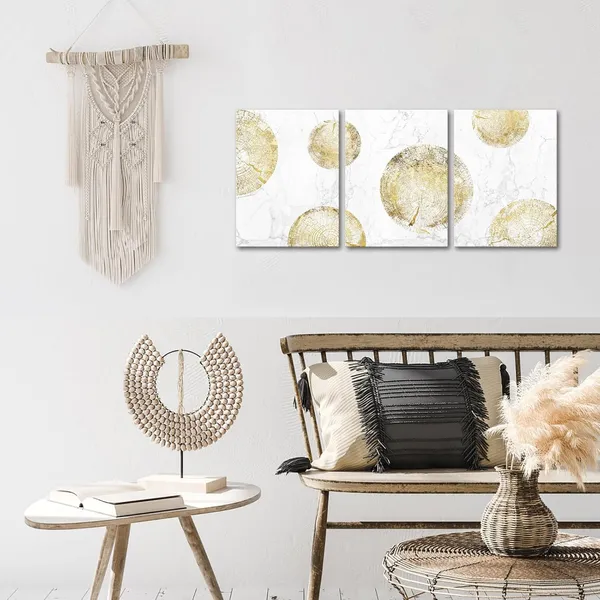 Multicolor_3_Pieces_White_and_Gold_Tree_Ring_Canvas_Wall_Art_Golden_Annual_Rings_Print_Poster_Nature_Textured_Marble_Picture_Artwork_Framed_|_For_Modern_Home_Decor_Living_Room_Bedroom_12x16inchx3pcs