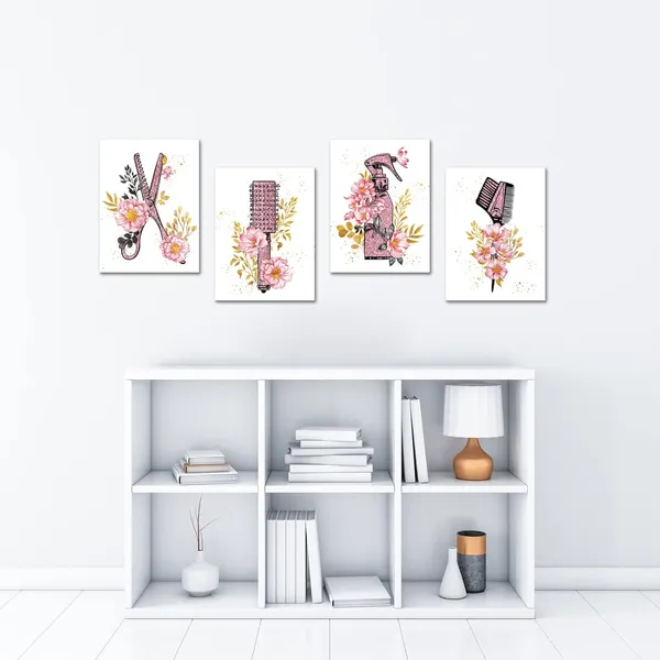 Multicolor_Beauty_Salon_Wall_Art_Haircut_Tools_Painting_Hair_Salon_Barbershop_Pictures_Hairdresser_Wall_Decor_Fashion_Cosmetic_Canvas_Art_Painting_Gifts_|_For_Hair_Stylists_Woman_Framed