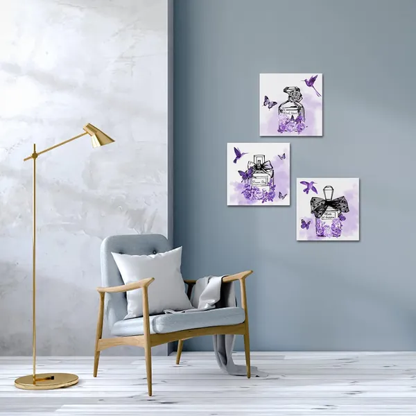 Multicolor_3_Piece_Fashion_Canvas_Wall_Art_Purple_Flower_Perfume_Painting_Print_Women_Bedroom_Decor_Makeup_Picture_Art_Modern_Girls_Room_Dress_Up_Room_Wall_Decoration_Framed_Ready_to_Hang