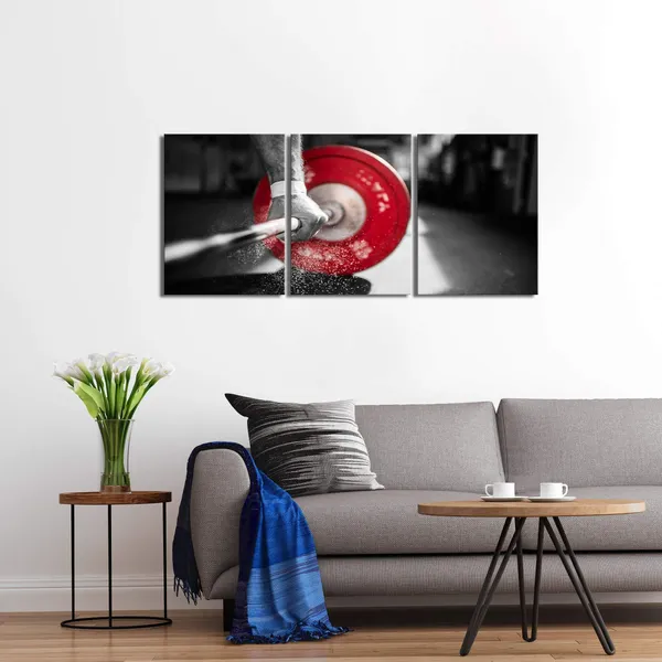 Multicolor_3_Piece_Black_and_Red_Canvas_Wall_Art_Weightlifting_Pictures_Painting_Gym_Training_Poster_Prints_on_Canvas_Art_|_For_Bedroom_Bathroom_Stretched_and_Framed_Easy_To_Hang_12"x16"x3pcs
