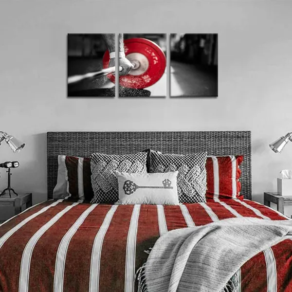 Multicolor_3_Piece_Black_and_Red_Canvas_Wall_Art_Weightlifting_Pictures_Painting_Gym_Training_Poster_Prints_on_Canvas_Art_|_For_Bedroom_Bathroom_Stretched_and_Framed_Easy_To_Hang_12"x16"x3pcs